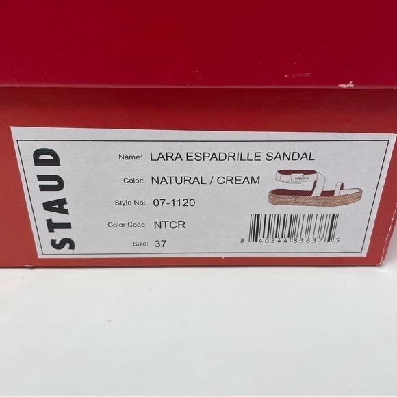 NIB Staud Lara Espadrille Sandal In Cream / Natural - Picture 14 of 14